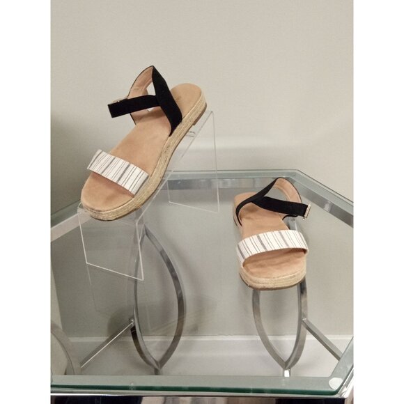 Women's Old Navy Canvas Sandals Black and Tan Size 9 - Picture 2 of 8